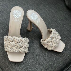 Vince Camuto Taupe Braided Women's Heels